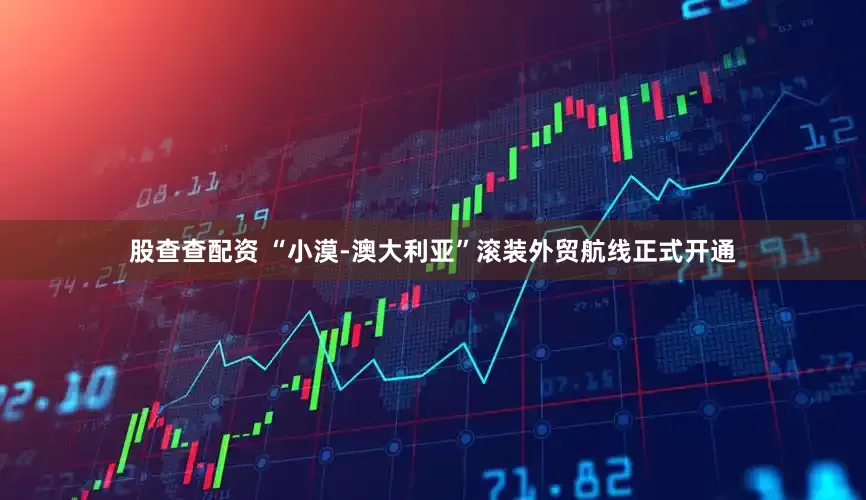 股查查配资 “小漠-澳大利亚”滚装外贸航线正式开通